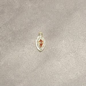 14K Yellow Gold Ceylon Padparadscha Sapphire Pendant